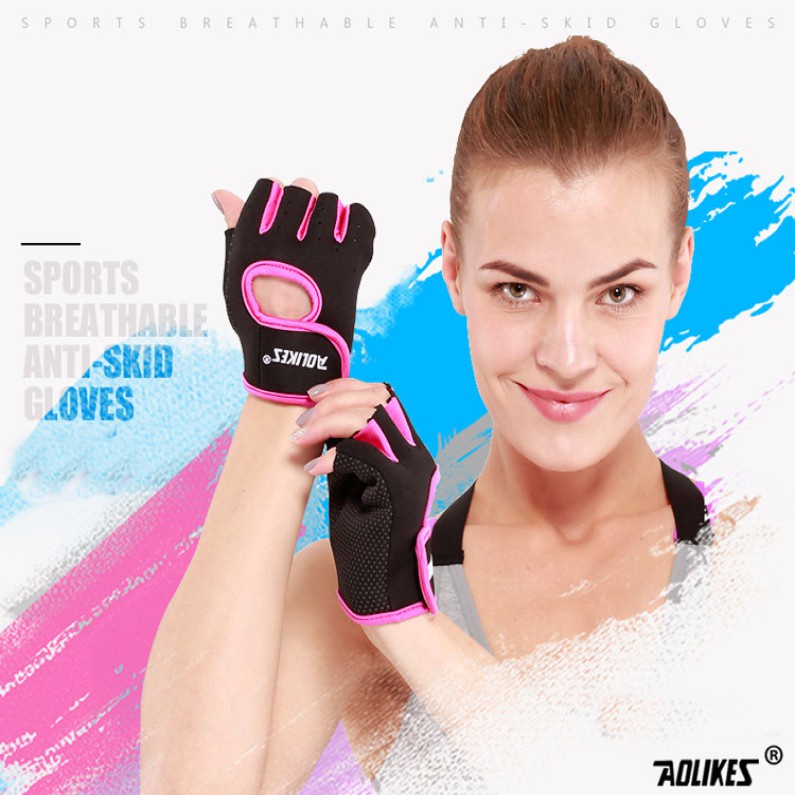 Găng Tay Tập Gym Hở Ngón Aolikes Al 1678 , Bảo Vệ Bàn Tay Chống Trượt, Chống Chai Tay Chuyên Gym Chính Hãng