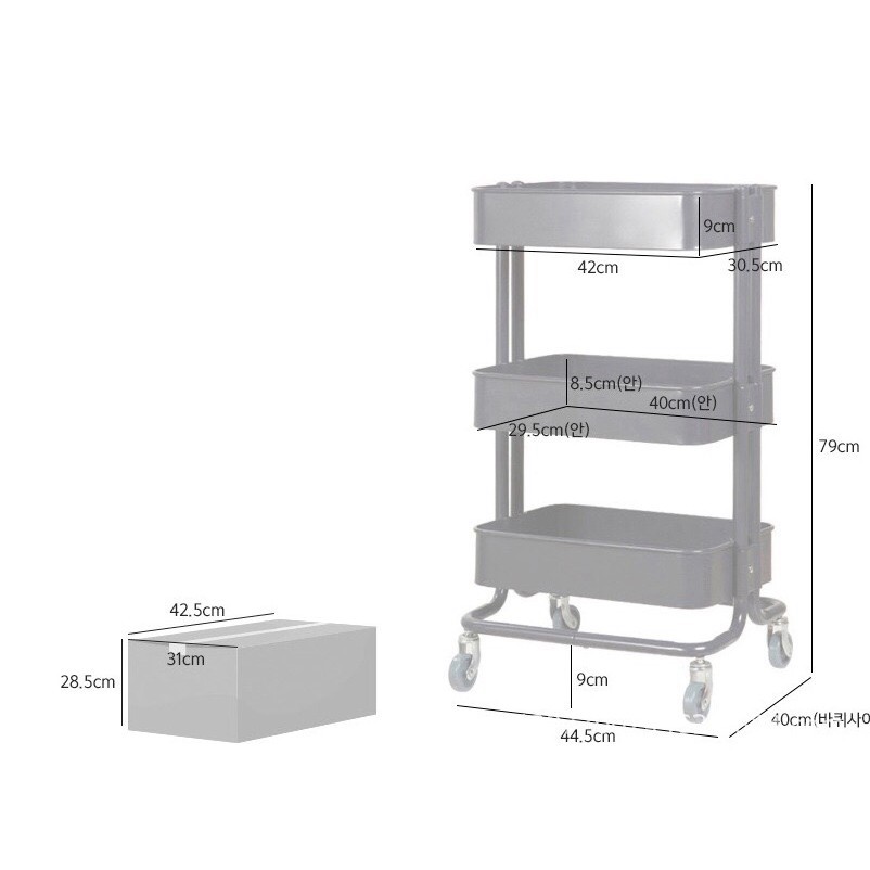 tuan1026 KỆ ĐA NĂNG 3 TẦNG IKEA CÓ BÁNH XE tuan1026