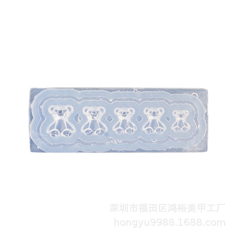 khuôn gấu silicon nail