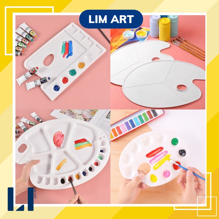 Khay đựng, pha màu vẽ oval lớn- Bảng palette pha màu hình oval size lớn LIM Art