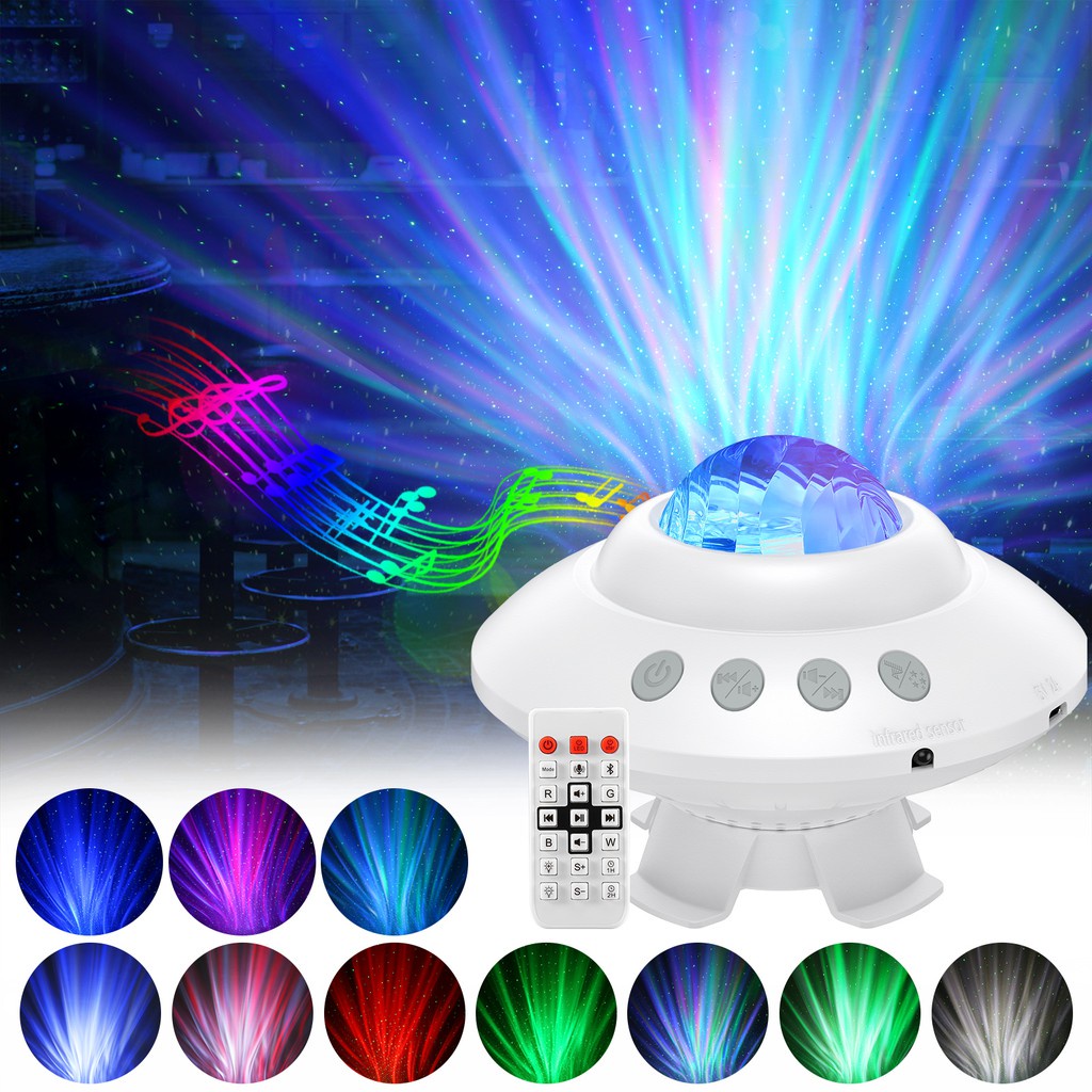 Đèn Chiếu Laser Bầu Trời Sao Với Chức Năng Bluetooth Và Điều Khiển Từ Xa 14 Màu