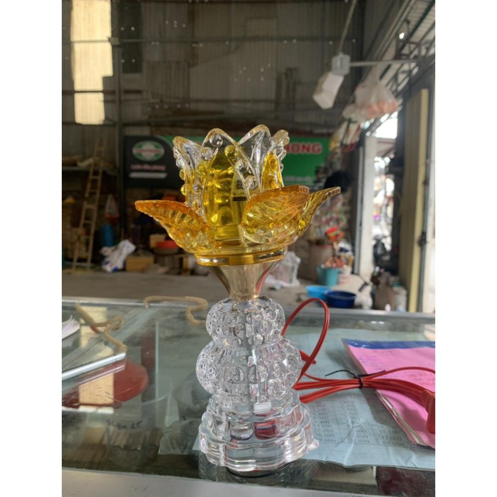 ĐÈN THỜ THỦY TINH SEN 1 BÔNG (1 Đôi)