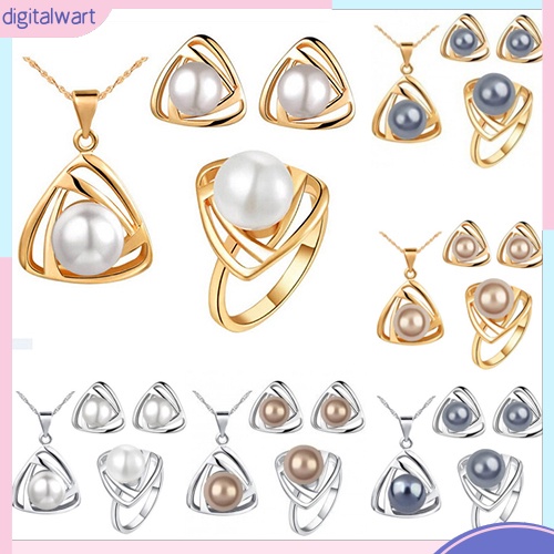 Bộ Trang Sức Mặt Ngọc Trai Nhân Tạo Thời Trang Dành Cho Nữ