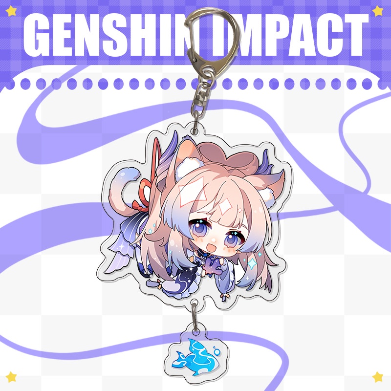 Móc khóa mica acrylic game Genshin Impact in 2 mặt chibi anime nhân vật dễ thương xinh xắn siêu rẻ (Mẫu 2)