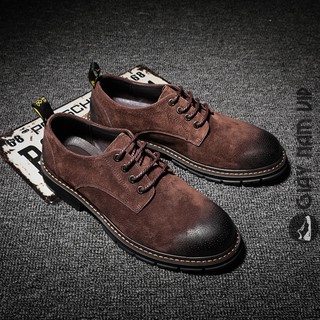 Giày Da Lộn Nam Cao Cấp Hàn Quốc Đẹp Cao Cấp GIAYNAMVIP Giày Đốc Nam Cổ Ngắn Vintage GNK20
