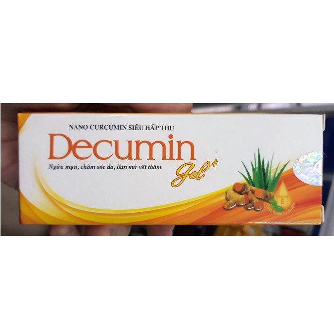 Kem gel ngừa mụn làm mờ vết thâm Nano Curcumin siêu hấp thu Decumin Gel+ Gel + Plus 25g