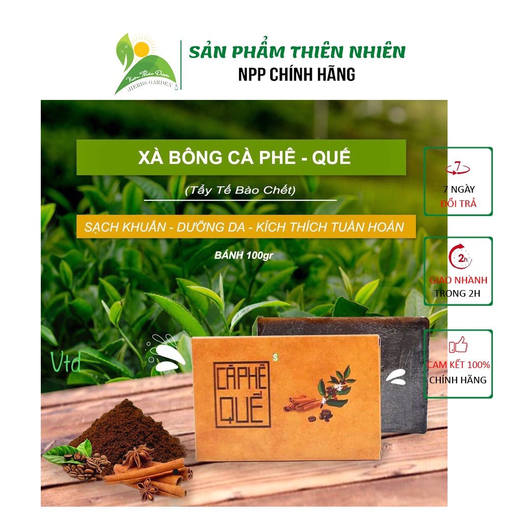 Xà Phòng SDXPQU09 Xà Bông Sinh Dược Cafe-Quế Thiên Nhiên Handmade Sạch Thơm nhất Tẩy Tế Bào Chết Hiệu Quả 100gr