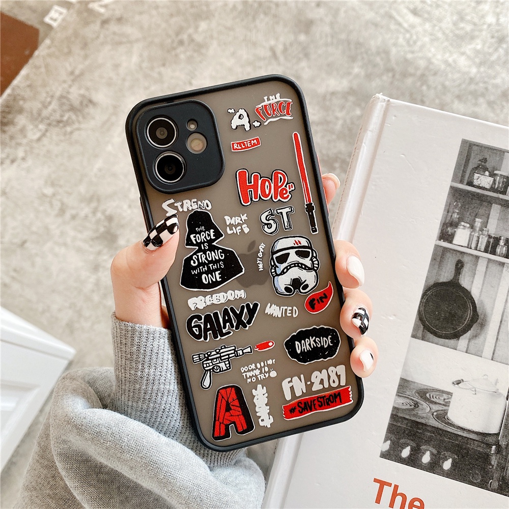 Ốp điện thoại cứng Star Wars bảo vệ ống kính chống rơi vỡ cho iPhone 13 / 12 Pro Max iP11 X XR 6 7 / 8 Plus