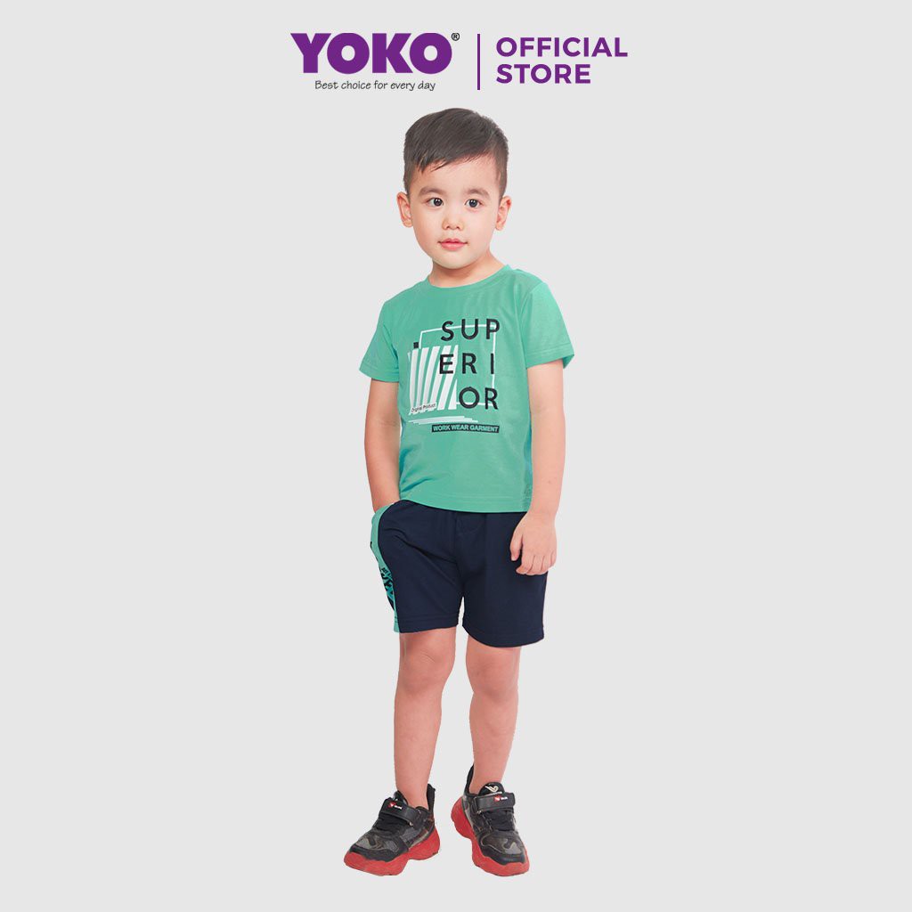 [Mã BMBAU50 giảm 50K đơn 150K] Bộ Quần Áo Thun Tay Ngắn Bé Trai (6-9 Tuổi) YOKO KID'S FASHION 21085T