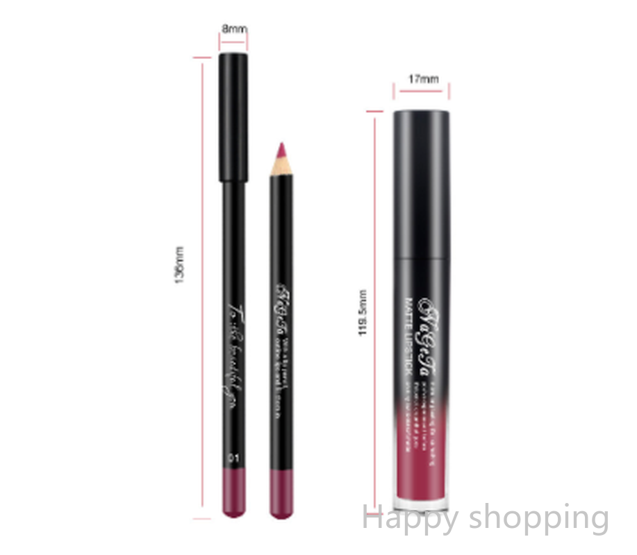 (Hàng Mới Về) Set Son Kem Lì + Chì Kẻ Viền Môi Nageta 12 Màu Sắc Tùy Chọn | BigBuy360 - bigbuy360.vn