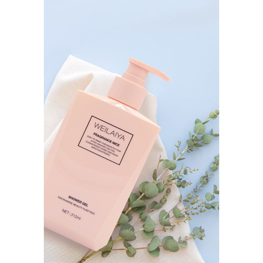 Sữa tắm trắng da Weilaiya Niacinamide Beauty Purifying Shower Gel 312ml (kèm lọ mini 60ml) | BigBuy360 - bigbuy360.vn