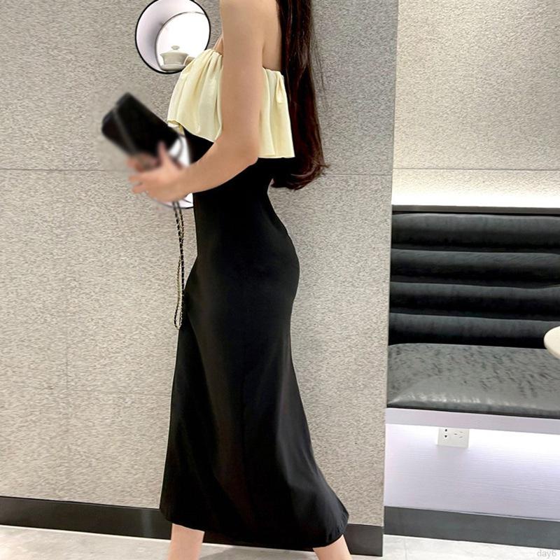 Đầm dài xẻ tả thời trang Hàn Quốc xinh xắn cho nữ