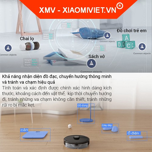 Robot hút bụi lau nhà Xiaomi Roborock S6 MaxV - Lức hút 2500pa,pin 5200mah,có camera - Hàng chính hãng