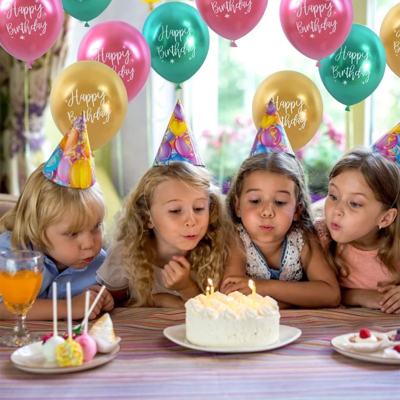 1 Bong Bóng 12inch Nhôm Heli Heli Hình Chữ Happy Birthday Dùng Trang Trí Tiệc