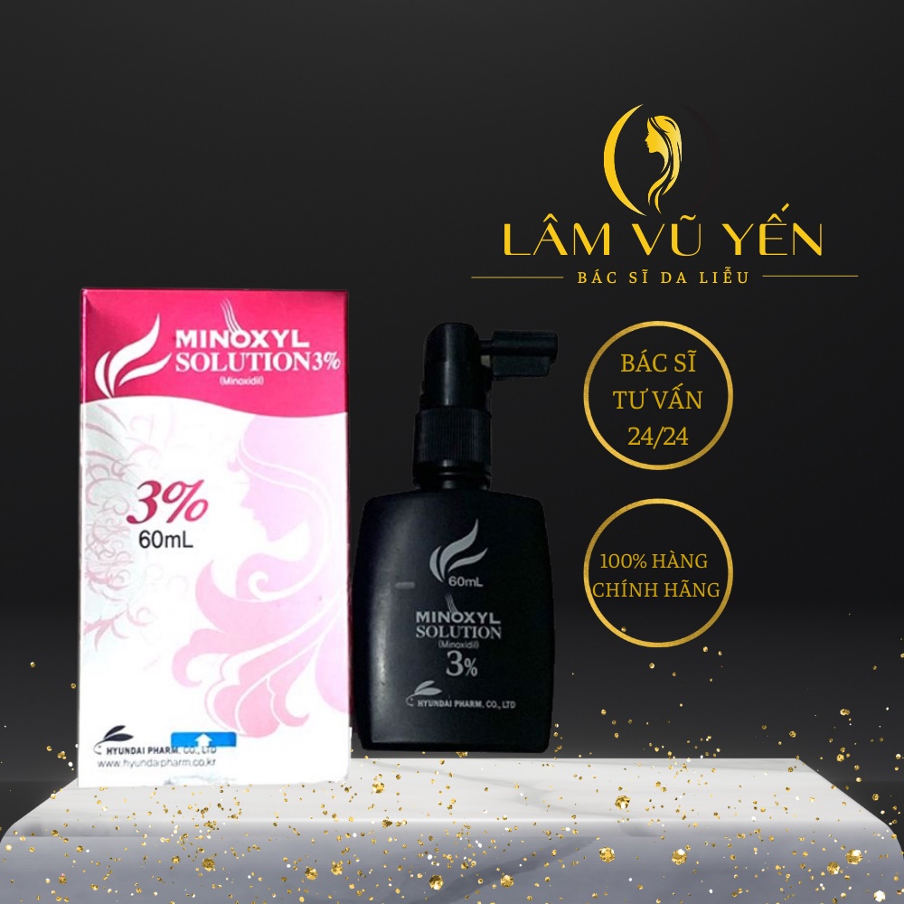 Xịt kích thích mọc tóc minoxyl Solution 3% (lọ dạng xịt 60ml) - Dr.Lâm Vũ Yến