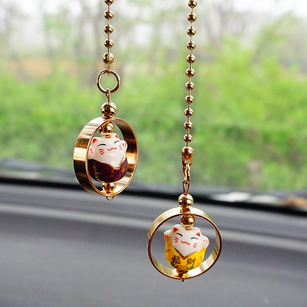 Phụ Kiện Treo Trang Trí Xe Hơi Hình Chú Mèo May Mắn DIY