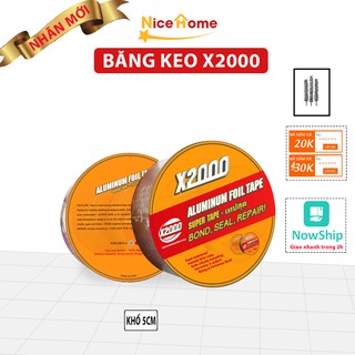 Băng keo X2000 siêu dính, chống thấm, chịu nhiệt tốt siêu bền, băng keo dán tường dán tôn (khổ 5cm x 500cm)