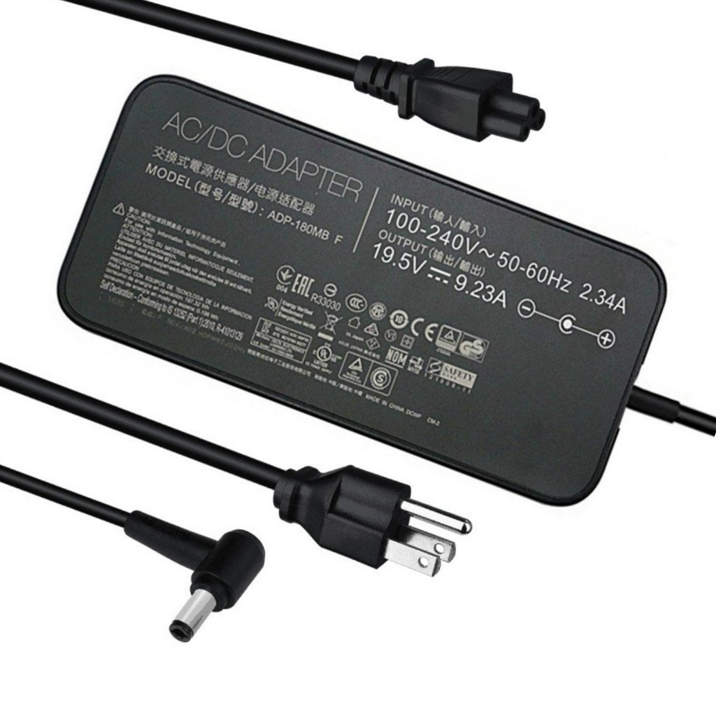 (ADAPTER) SẠC LAPTOP ASUS 19.5V-9.23A (180W) (Slim, Đầu thường) kích thước đầu ghim (5.5 x 2.5 mm)