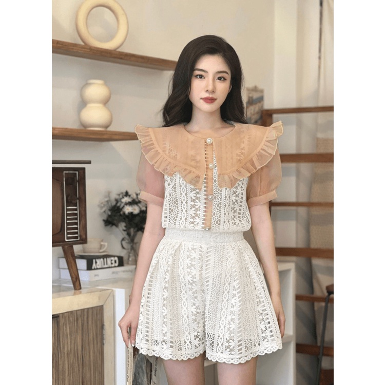 (Mẫu Mới) Sét Đùi Ren Cổ Bè HOT Sale Sập Sàn UP Valentina Shop
