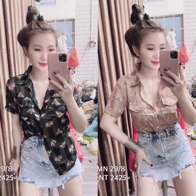 ÁO SƠ MI ONG TAY NGẮN HÀNG ĐẸP