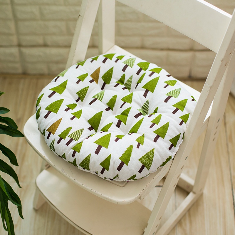 Đệm Ngồi Hình Tròn Bằng Cotton Lanh Dày Dặn Mềm Mại Thoáng Khí Cho Học Sinh / Văn Phòng