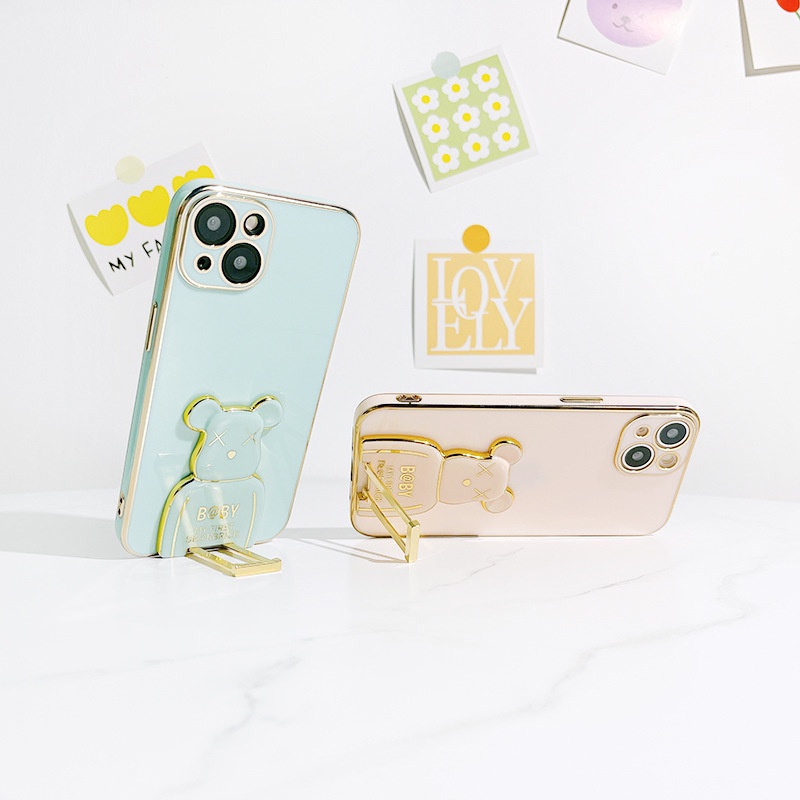 Giá Đỡ Điện Thoại Lười Biếng Hình Gấu Violent Mạ Điện Có Thể Thu Gọn Thông Dụng