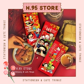 Túi 10 bao lì xì Tết 2022 Nhâm Dần, bao lì xì đỏ mừng năm mới tổng hợp nhiều mẫu