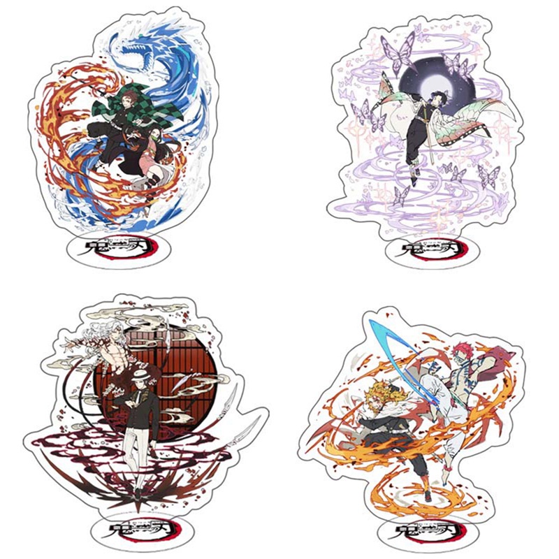 Mô hình nhân vật anime Demon Slayer Kimetsu No Yaiba Rengoku Kyoujurou làm từ acrylic kích thước 15cm