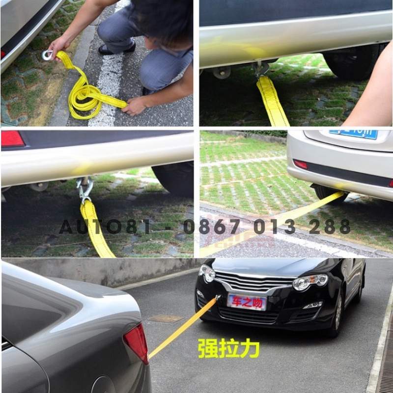 Dây kéo xe hơi, cáp kéo xe sợi siêu bền 3m