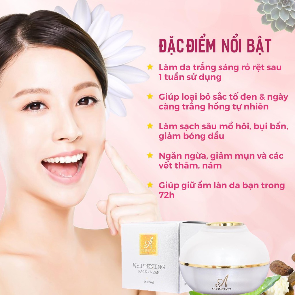 Kem Face Pháp Acosmetics - Kem dưỡng trắng da mặt - 50g - Giúp ngăn ngừa mụn, thâm nám tàn nhang,Hiệu quả chỉ sau 1 tuần | BigBuy360 - bigbuy360.vn
