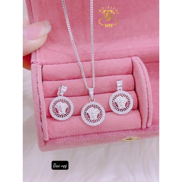 Dây chuyền Versace ⚡️ CAO CẤP ⚡️, vòng cổ nữ Bạc Ta- Bạc Npj