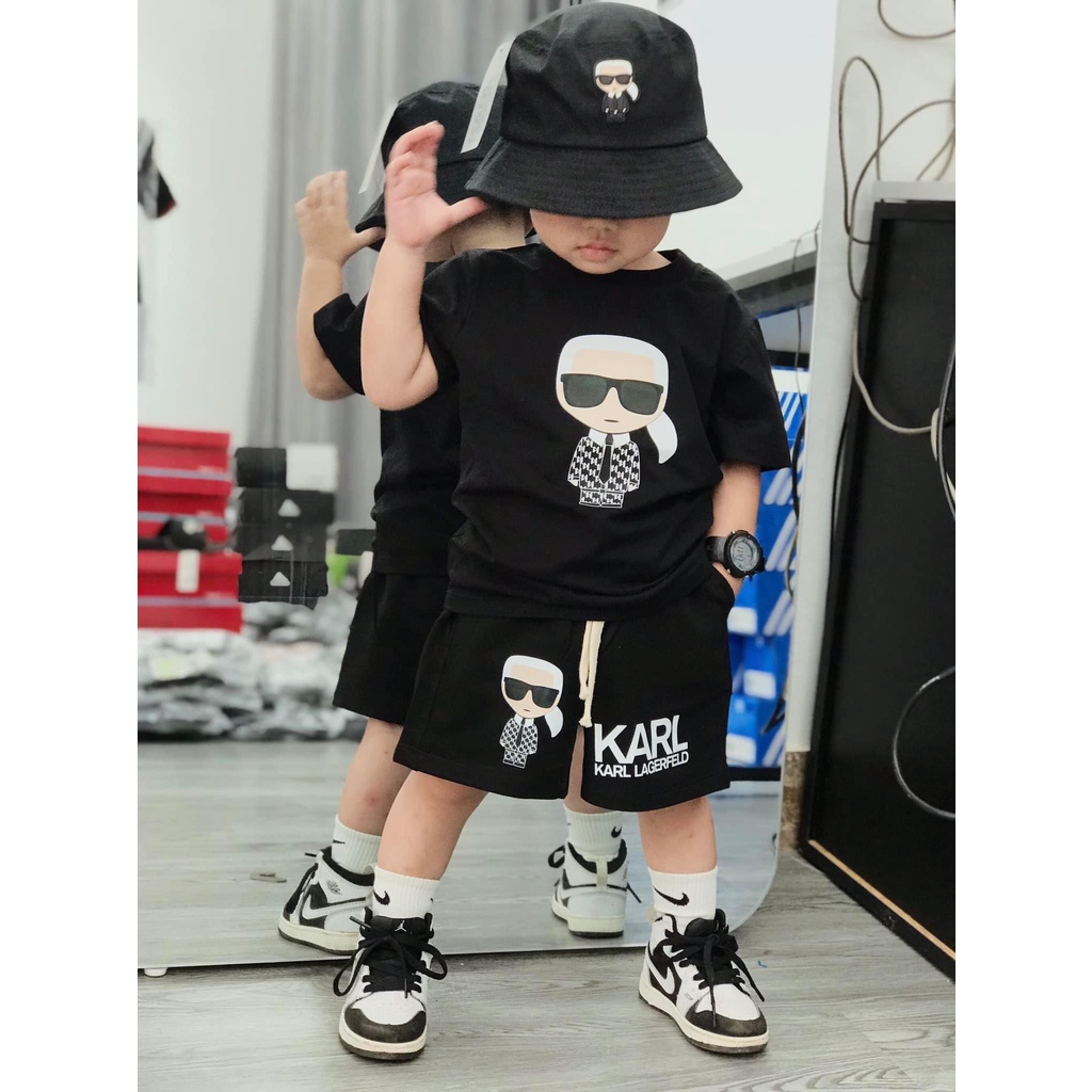 Set quần áo icon boss cho bé , bộ áo thun unisex trẻ em , Kid_genz