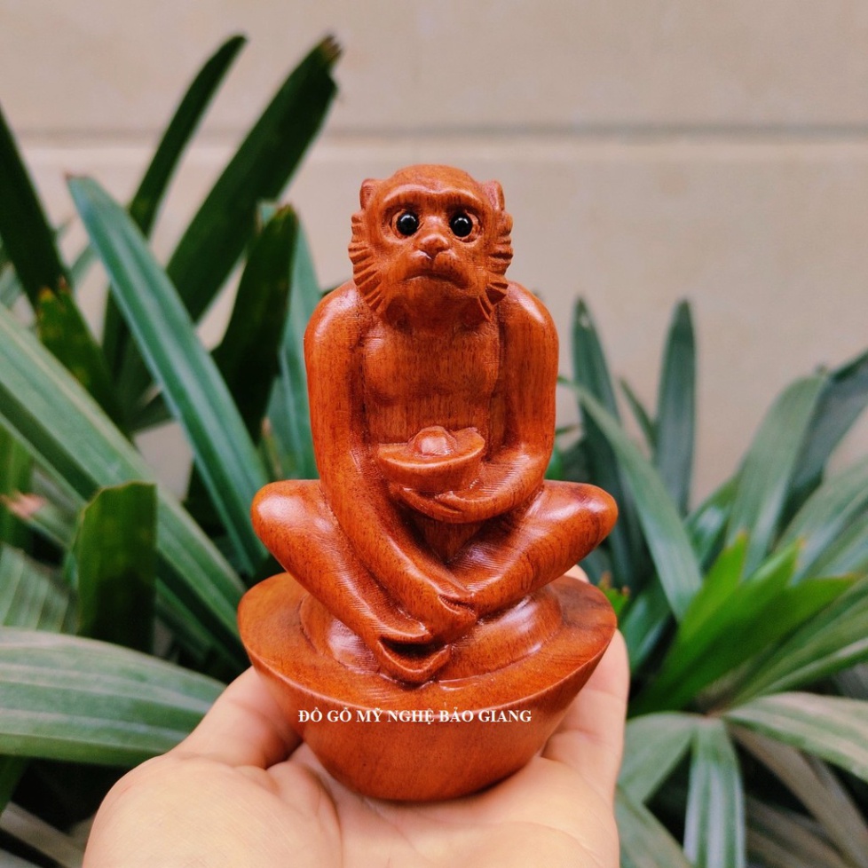 Tượng con khỉ gỗ hương 12 cm (mẫu mới)