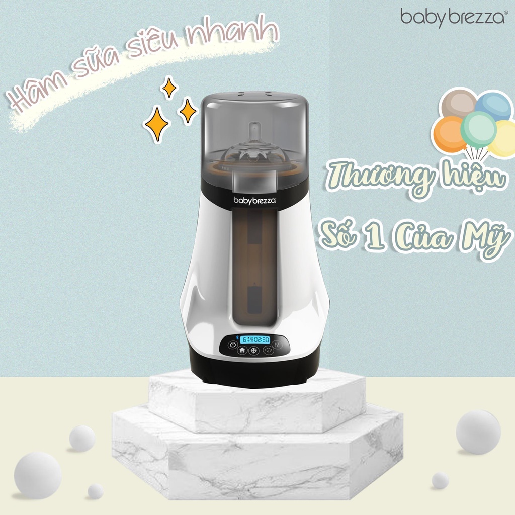Máy hâm sữa Baby Brezza Mỹ Chính hãng có Bluetooth kết nối điện thoại - Bảo hành 1 năm