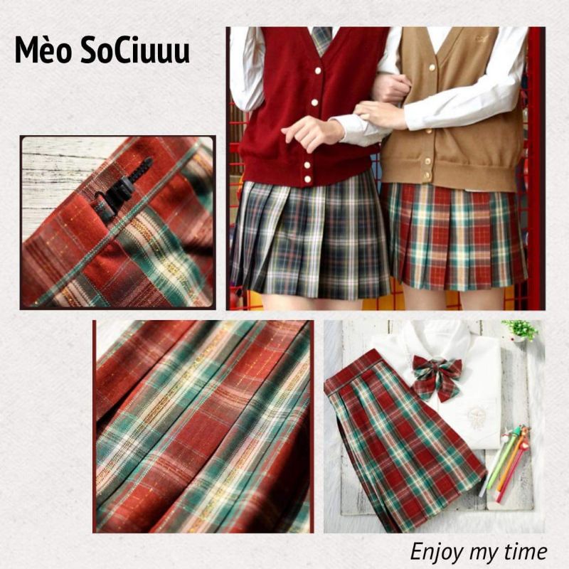 Váy Jk đồng phục học sinh - JK Brand Quả Cam - kèm nơ #DPHS #JK #SEIFUKU