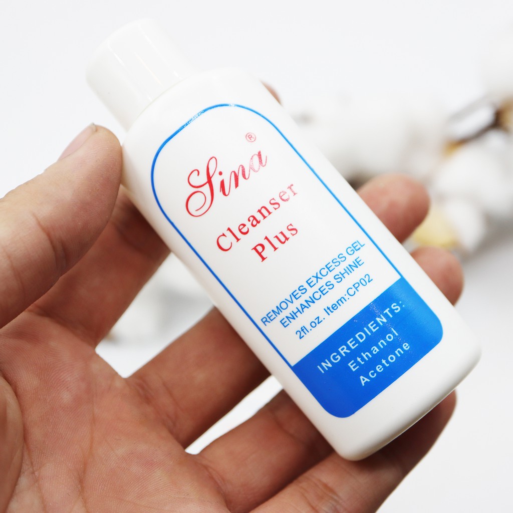 Nước tẩy sơn gel móng Cleanser plus nước rửa cọ lau gel Sina 60ml