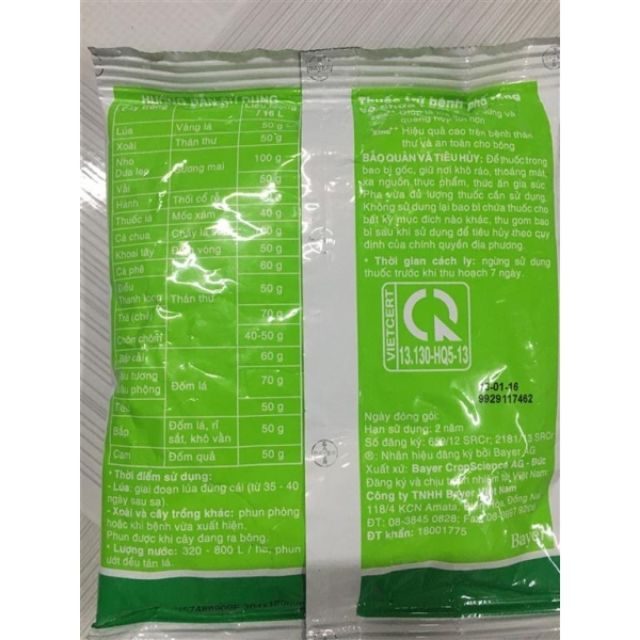 Thuốc Trừ Bệnh Cây Trồng ANTRACOL (gói 100g)