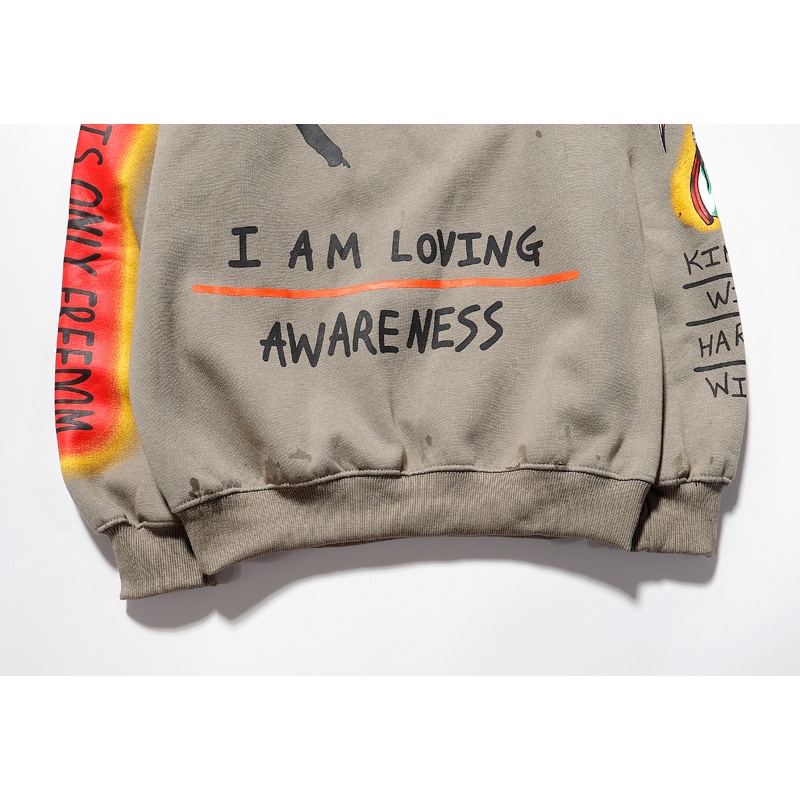 Áo sweatshirt bằng cotton tay dài in họa tiết cổ điển dành cho cả nam và nữ