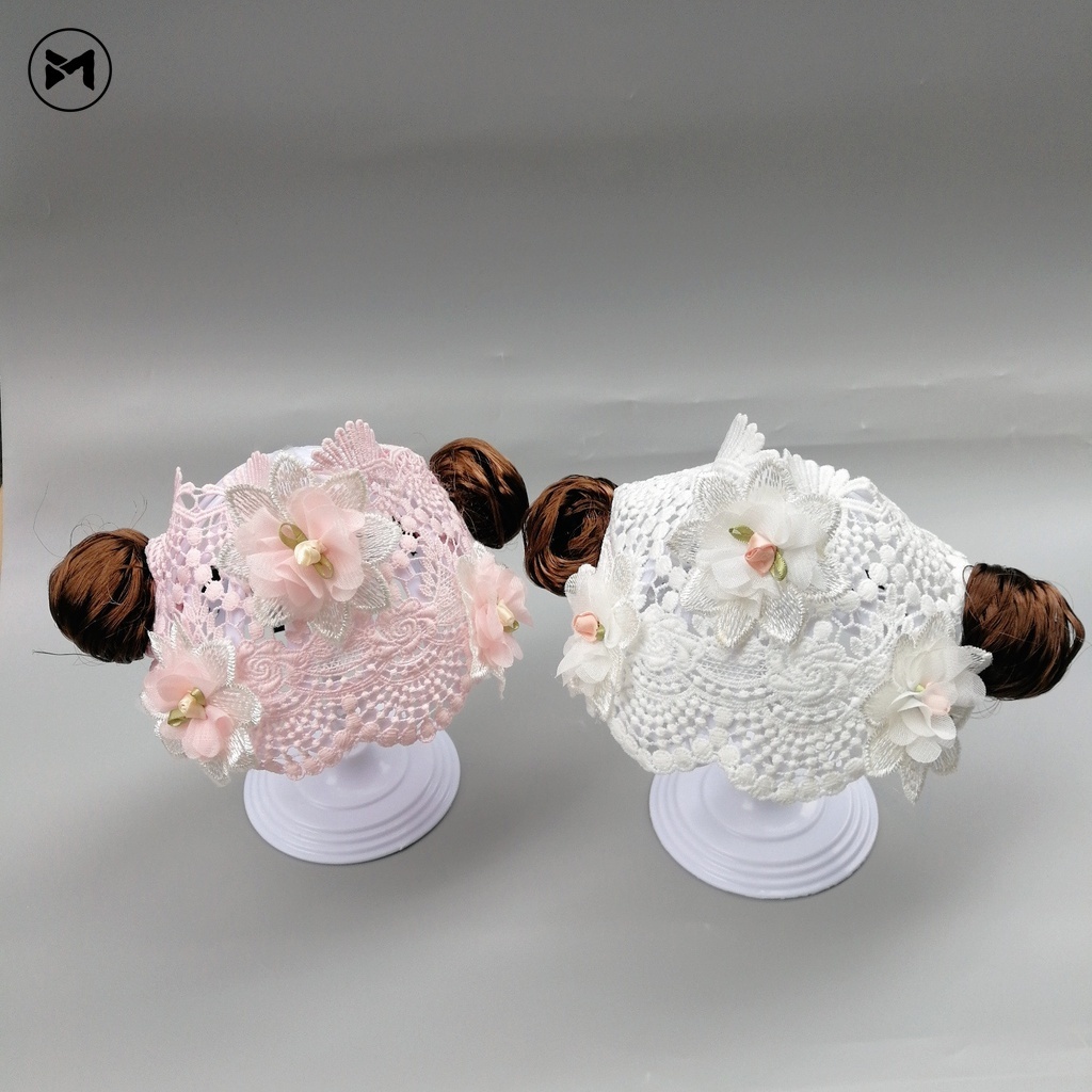 Mũ Ren Thoáng Khí Cố Định Tóc Giả Dễ Thương Dành Cho Bé Gái 2022