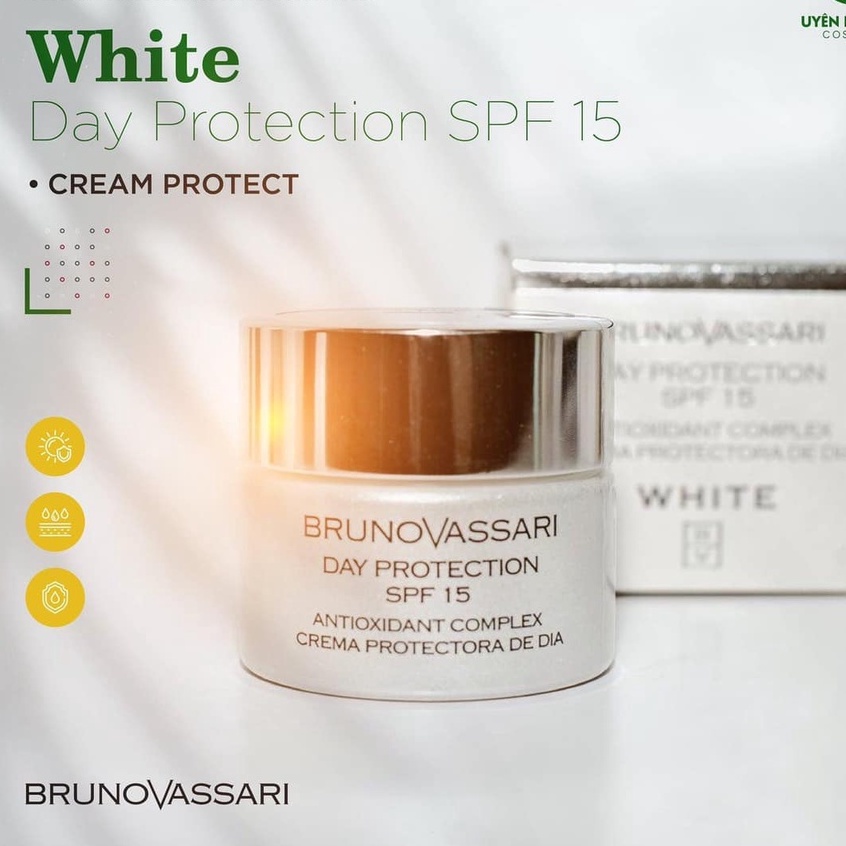 Kem dưỡng trắng da Ban Ngày Bruno Vassari White – Day Protection SPF15 50ml