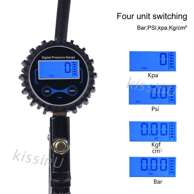 Bơm Lốp Xe Hơi Kỹ Thuật Số Có Đồng Hồ Đo Áp Suất Không Khí 32cm 12 &quot;