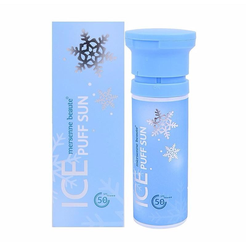 Xịt chống nắng lạnh pha lê tuyết Ice Puff Sun Mersenne Beaute SPF50 100ml