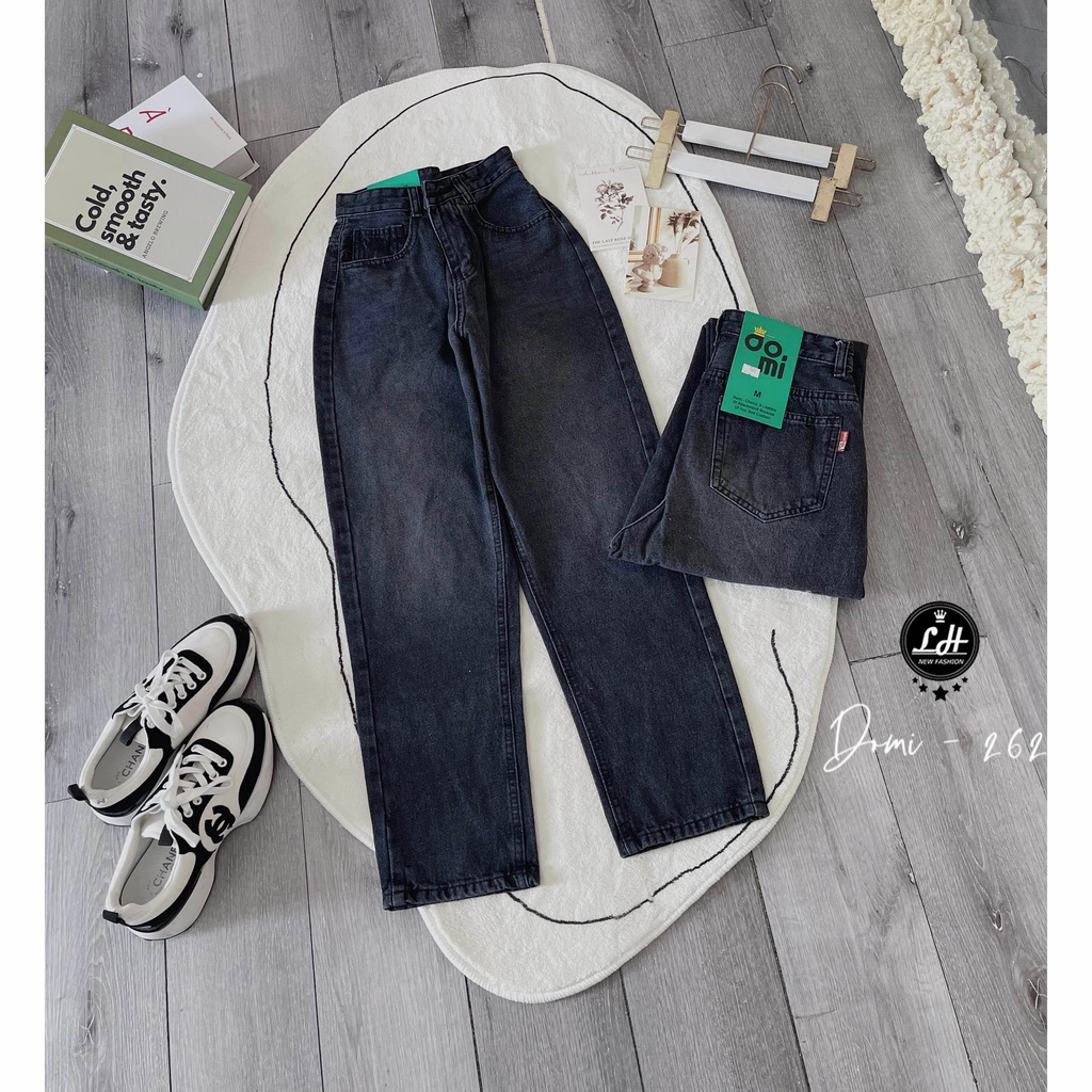 Quần bò baggy đen loang dễ thương cổ điển cho nàng ảnh thật Lê Huy fashion Ms 262
