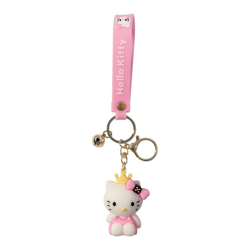 Móc Khóa Hình Mèo Kitty Đính Chuông Nhiều Màu Dễ Thương Phong Cách Hàn Quốc
