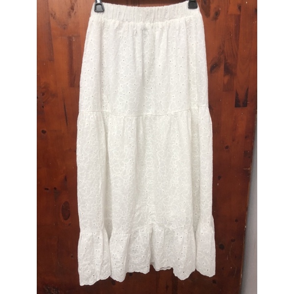 Chân váy maxi trắng zora