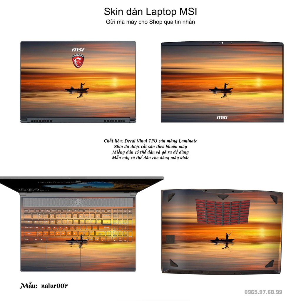 Skin dán Laptop MSI in hình thiên nhiên (inbox mã máy cho Shop)
