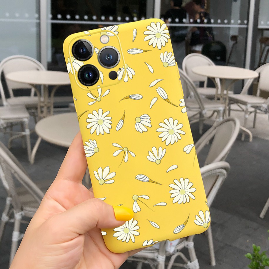 Ốp điện thoại mềm họa tiết hoa cúc thời trang cho iPhone 13 12 Pro Max 11 Pro Max