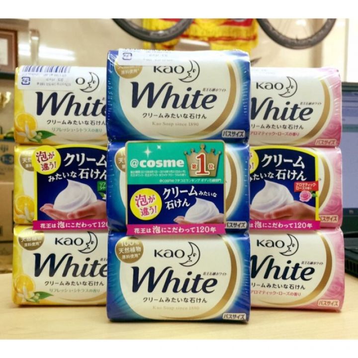 Bánh xà phòng tắm KAO White Soap 130g - Xà bông tắm số 1 Nhật Bản