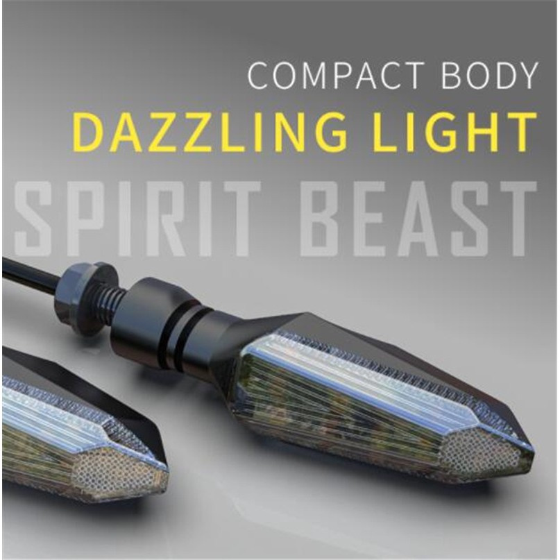  Spirit Beast Led Turn Signal Highlight Motorcycle Headlight 12V Direction Indicator Fittings Assembly Motorbike Motorcycle parts Locomotive parts Locomotive modification