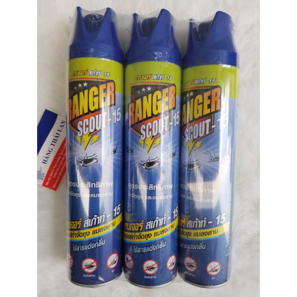 Bình Xịt Côn Trùng Ranger Thái Lan 600ml- Xịt muỗi- xịt gián xịt kiến